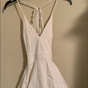 Lulus White lace/layered dress